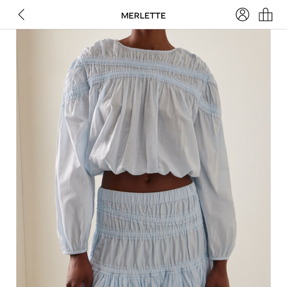 Merlette Light Blue Women's Top small